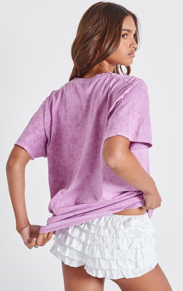 Purple Vintage Car Washed Oversized T Shirt Product Image