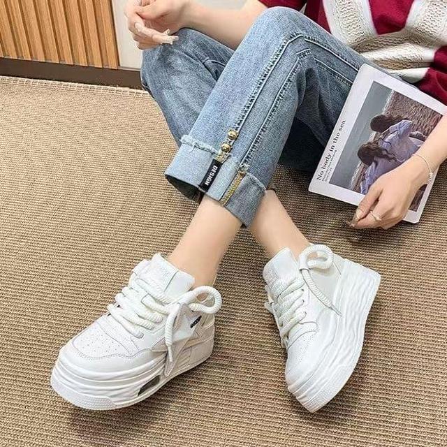 Star Applique Platform Sneakers Product Image