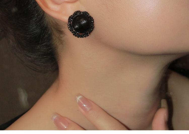 Floral Rhinestone Ear Stud Product Image