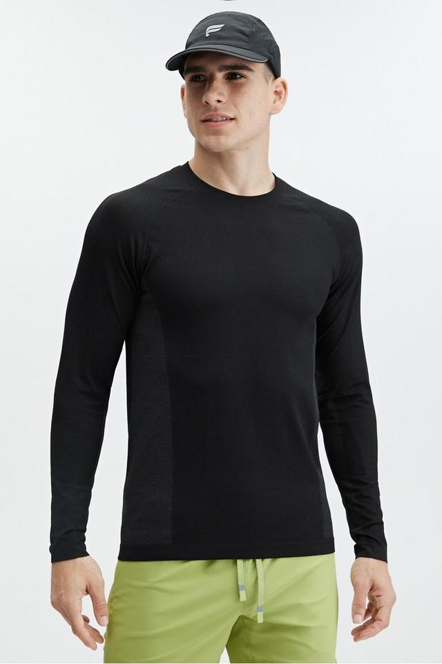 Fabletics Men The Training Day Long Sleeve Tee male black Size XXL Product Image