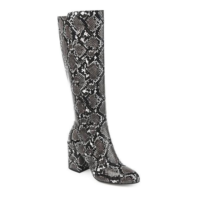 Journee Collection Tavia Womens Faux Snakeskin Knee-High Boots Product Image