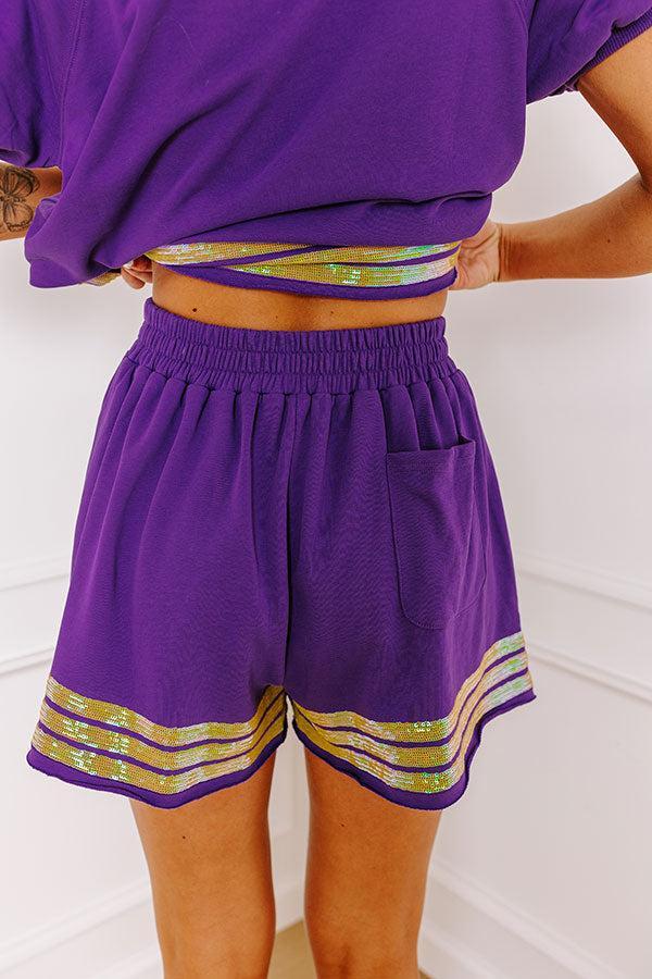 Sideline Social Embroidered Top in Purple Product Image