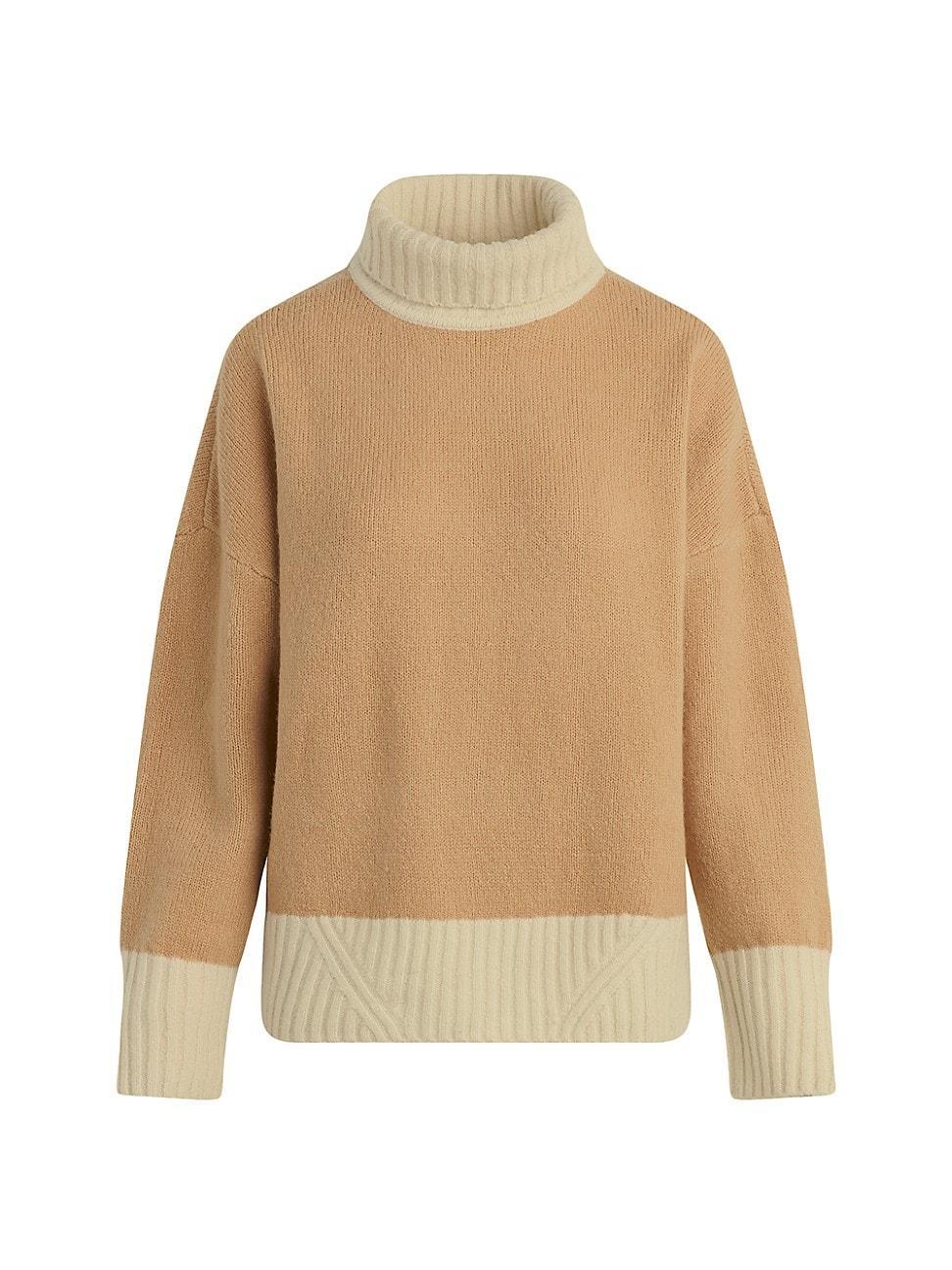 Womens Andi Colorblocked Wool-Blend Turtleneck Sweater Product Image