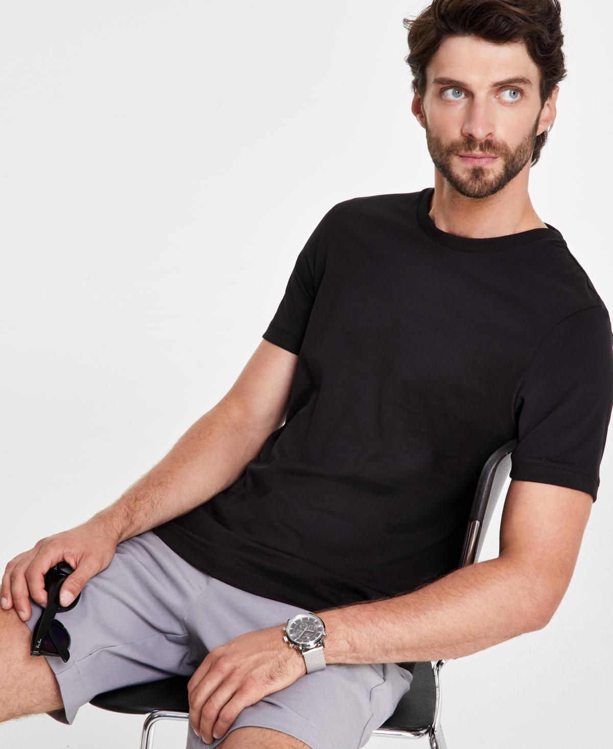 Alfani Mens Mercerized Cotton Short Sleeve Crewneck T-Shirt, Created for Macys Product Image