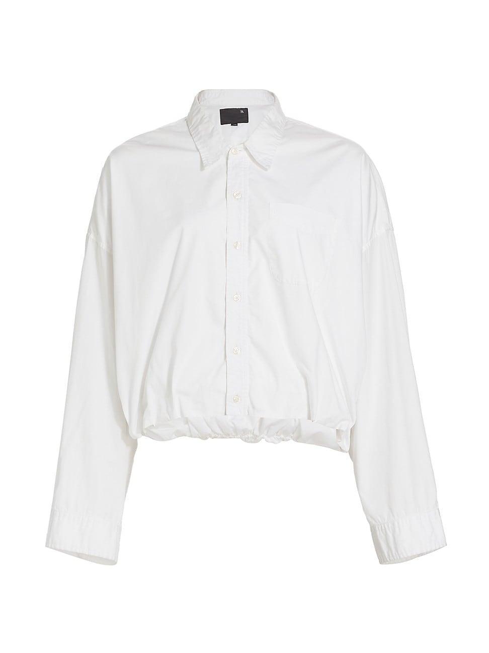 Womens Gathered Hem Tailored Shirt Product Image