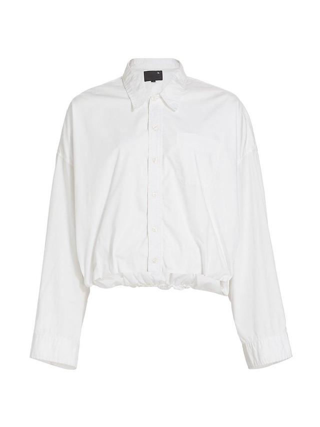 Womens Gathered Hem Tailored Shirt Product Image