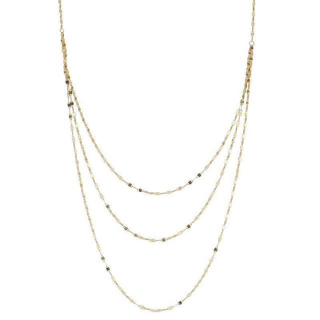 LUMINOR GOLD 14k Gold Triple Layer Necklace, Womens Product Image