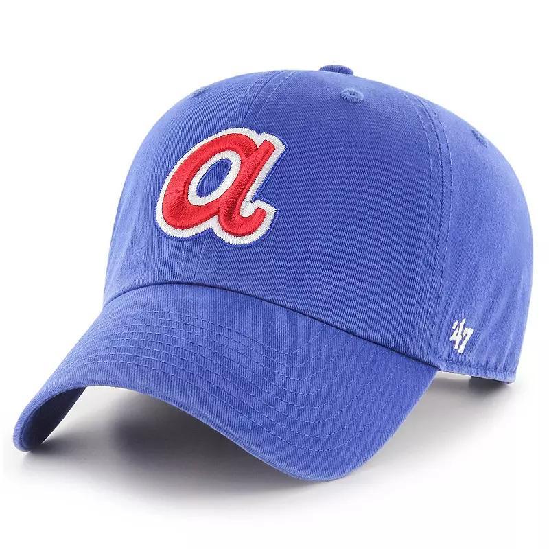 Mens Royal Atlanta Braves 1972 Logo Cooperstown Collection Clean Up Adjustable Hat Product Image