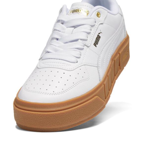 PUMA Cali Court Leather Women's Sneakers in White/Gold Product Image