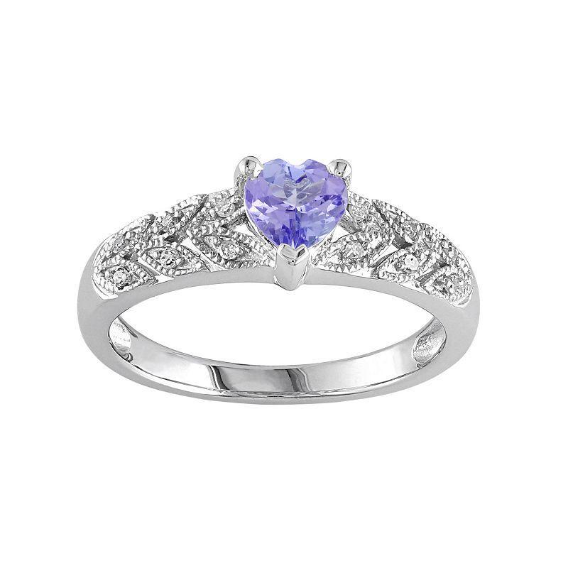 Stella Grace Tanzanite & Diamond Accent Sterling Silver Heart Ring, Womens Purple Product Image