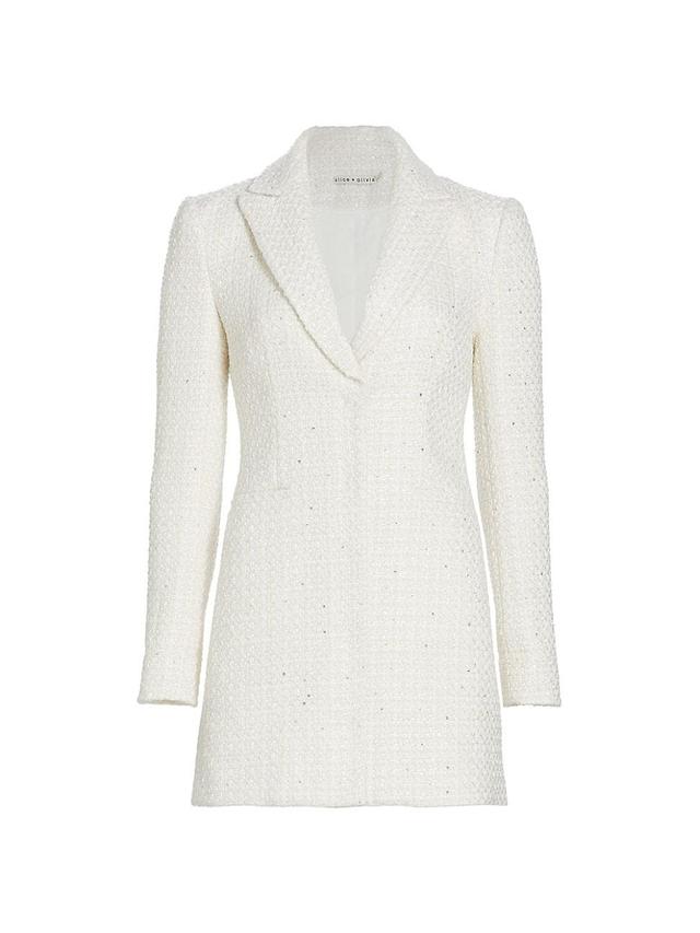 Alice + Olivia Justin Long Sleeve Tweed Blazer Minidress Product Image