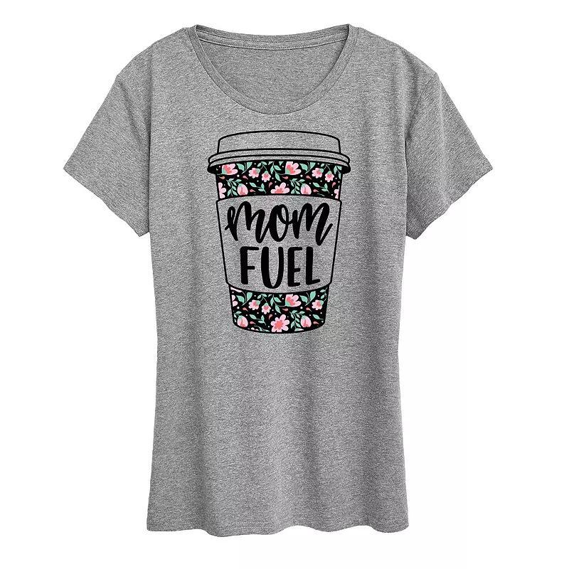 Womens Mom Fuel Floral Coffee Graphic Tee Product Image