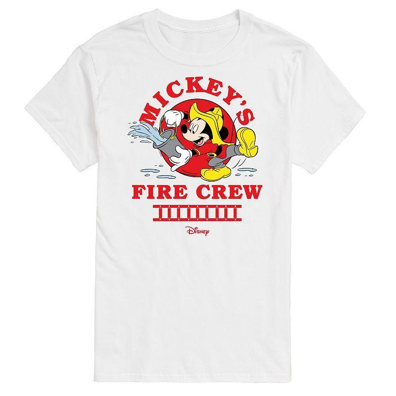 Disneys Mickey Mouse Mens Fire Crew Graphic Tee Ivory Product Image