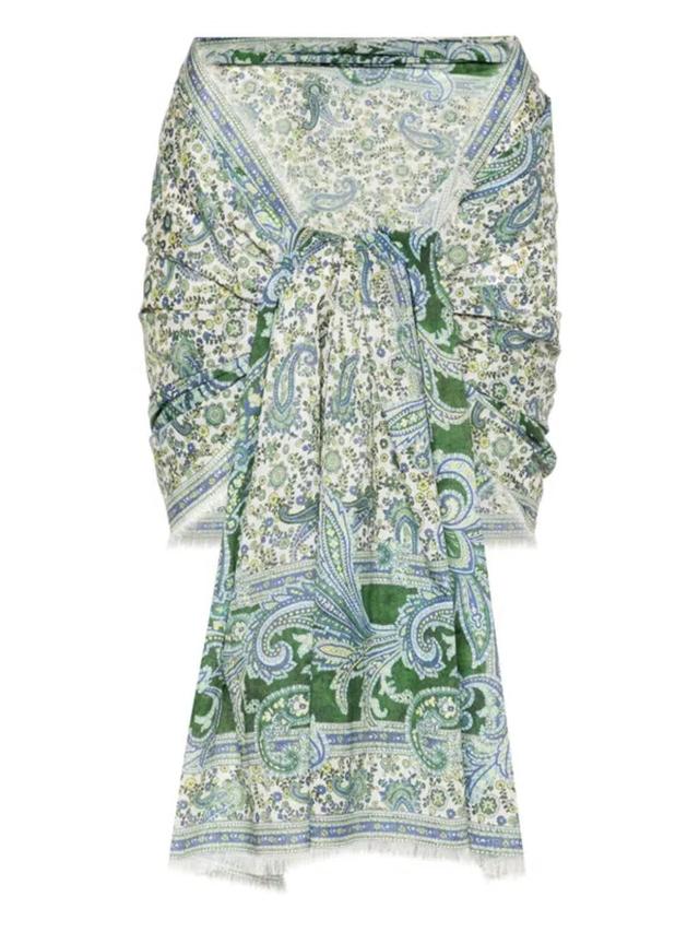 ZIMMERMANN Paisley-print Cotton Pareo In Green Product Image