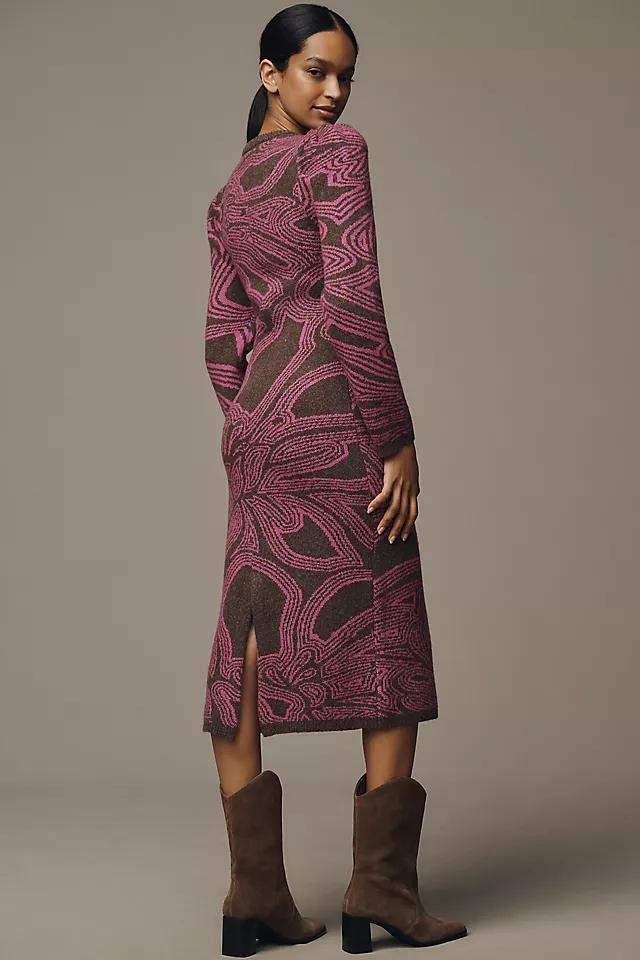 Farm Rio x Anthropologie Long-Sleeve Jacquard Printed Midi Dress Product Image