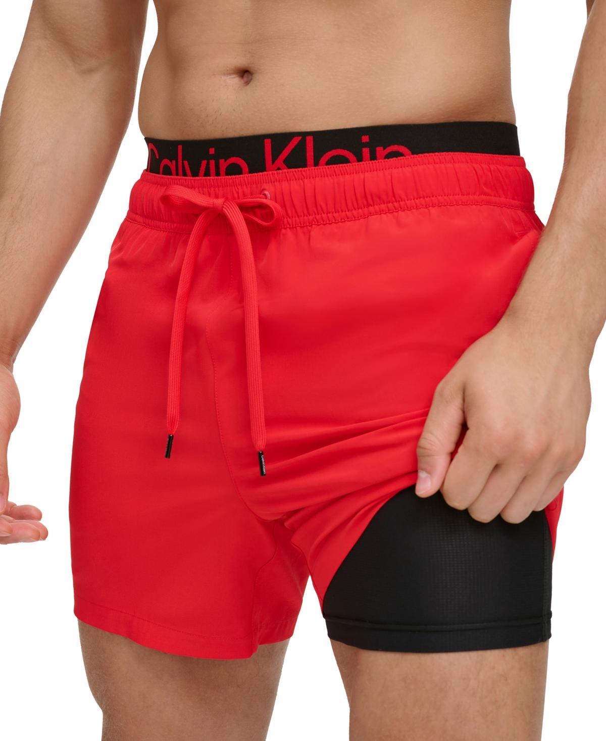 Calvin Klein Mens Logo Elastic Waist Modern Euro 5 Volley Swim Trunks Product Image