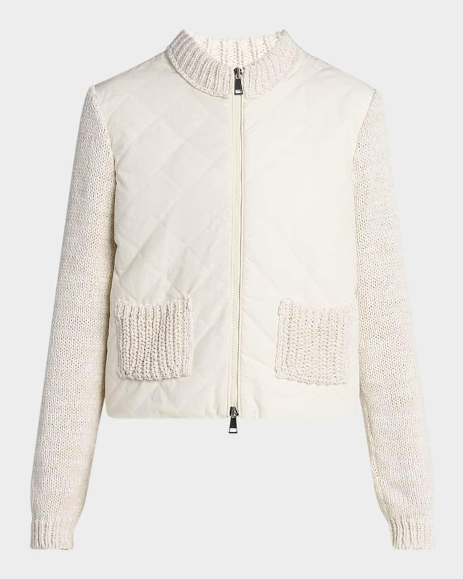 Quilted Knit Zip Cardigan Product Image