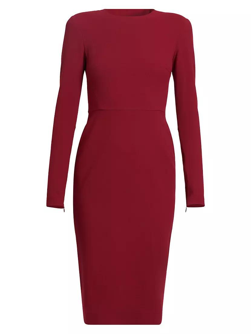 Stretch Wool Long-Sleeve Sheath Dress Product Image