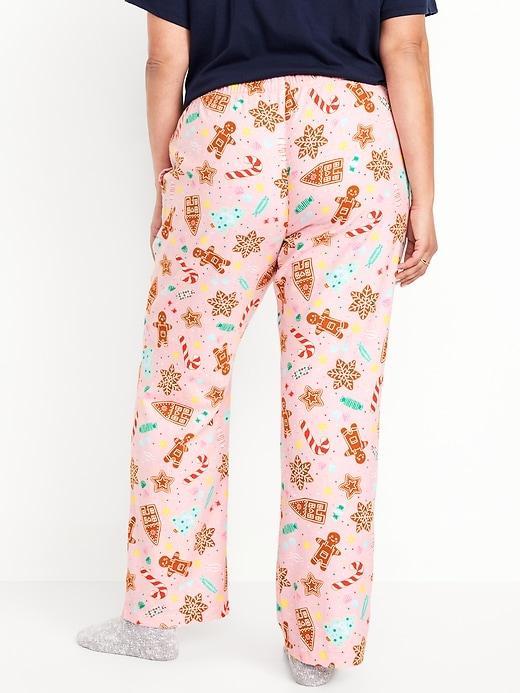 Mid-Rise Printed Flannel Pajama Pants Product Image