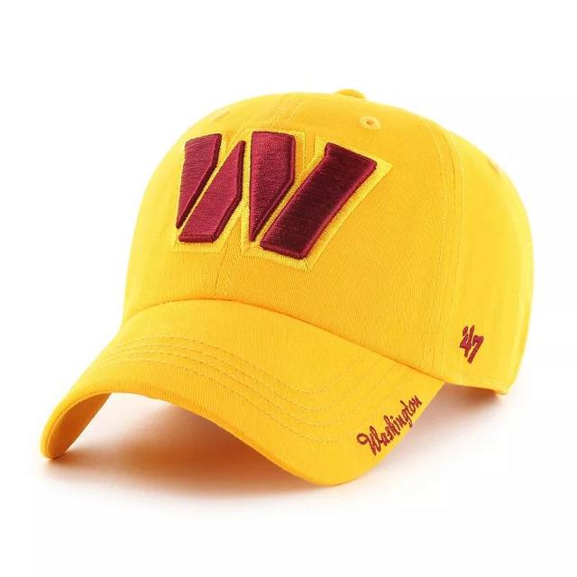 Womens 47 Brand Gold Washington Commanders Miata Clean Up Secondary Logo Adjustable Hat Product Image