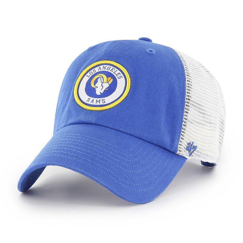 Mens 47 Royal/White Los Angeles Rams Highline Clean Up Trucker Snapback Hat, Blue Product Image