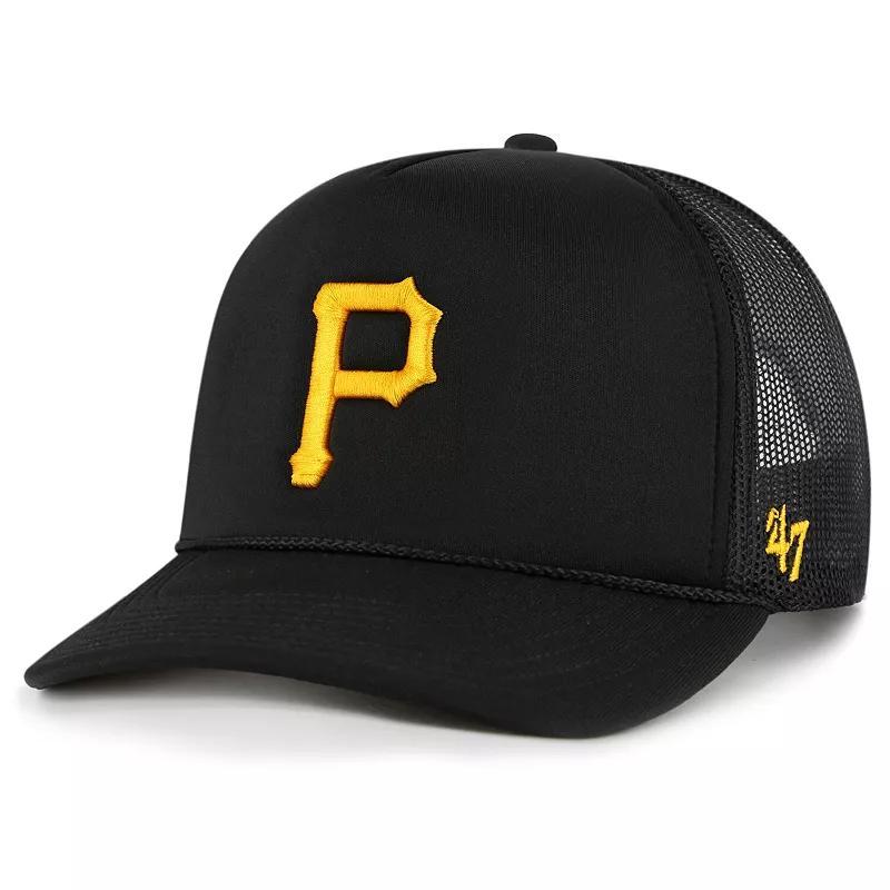 Mens 47 Pittsburgh Pirates Foam Logo Trucker Snapback Hat Product Image