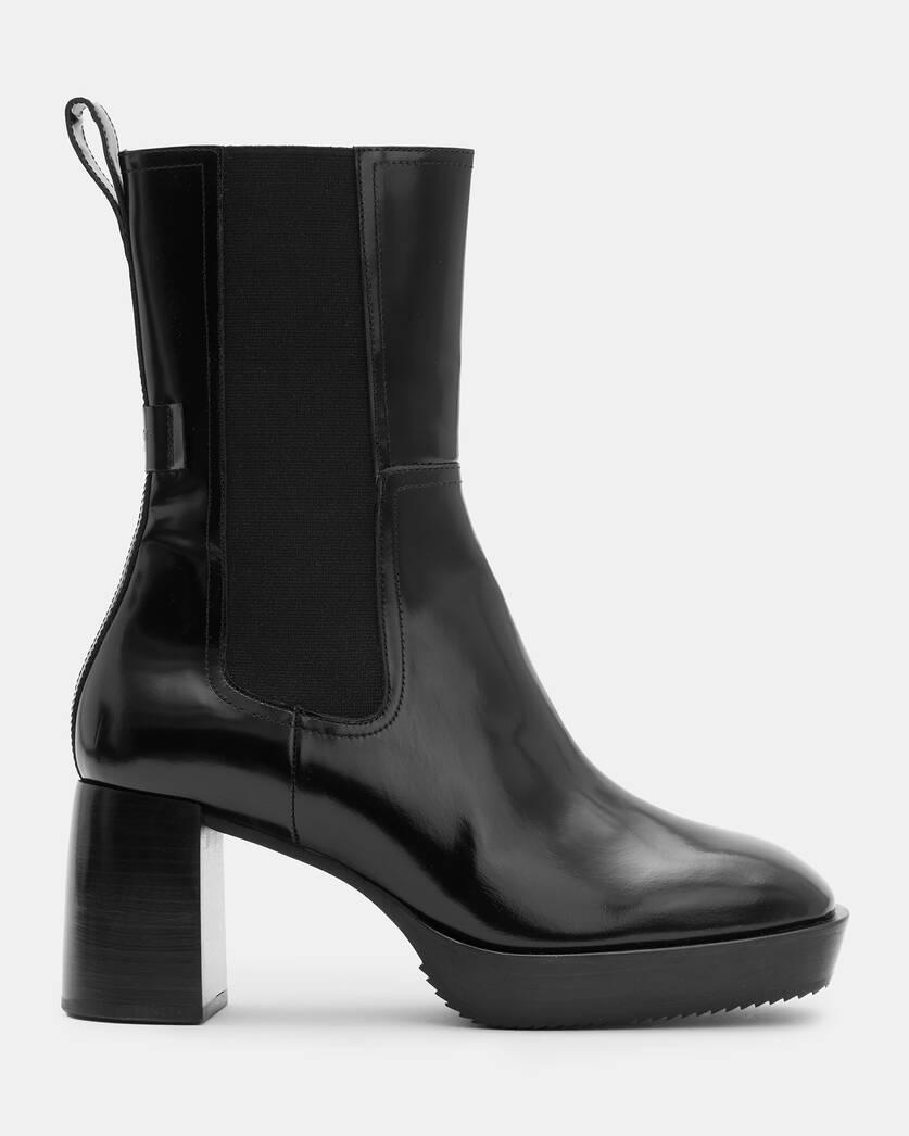 Lottie Heeled Slip On Leather Boots Product Image