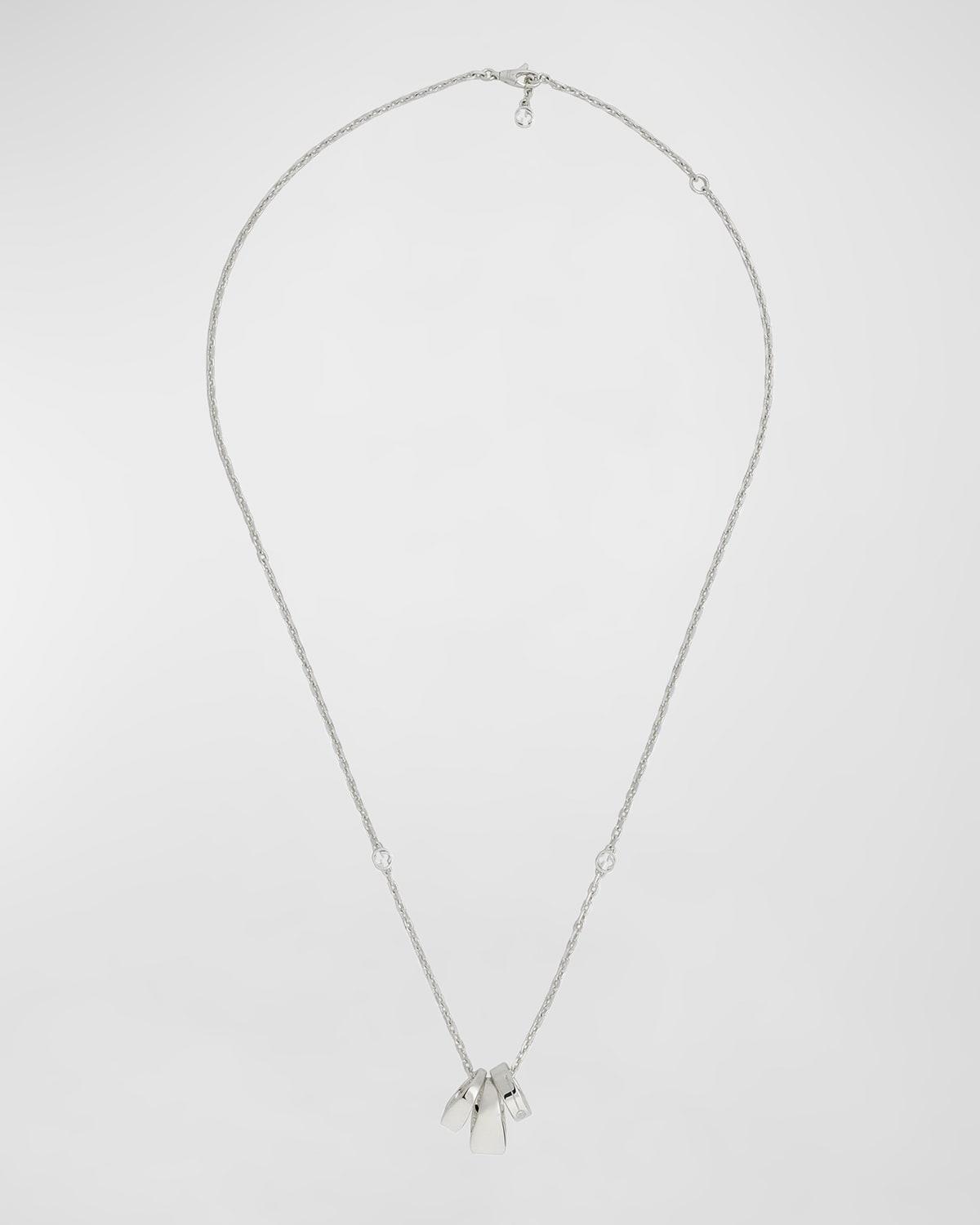 Mens Diagonal Interlocking G Necklace with Pendants Product Image