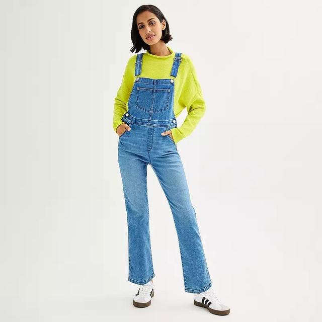 Womens Sonoma Goods For Life Denim Overalls Med Blue Product Image