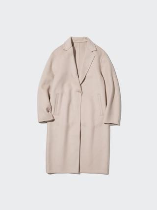 Womens Double Face Long Coat Natural XL UNIQLO US Product Image