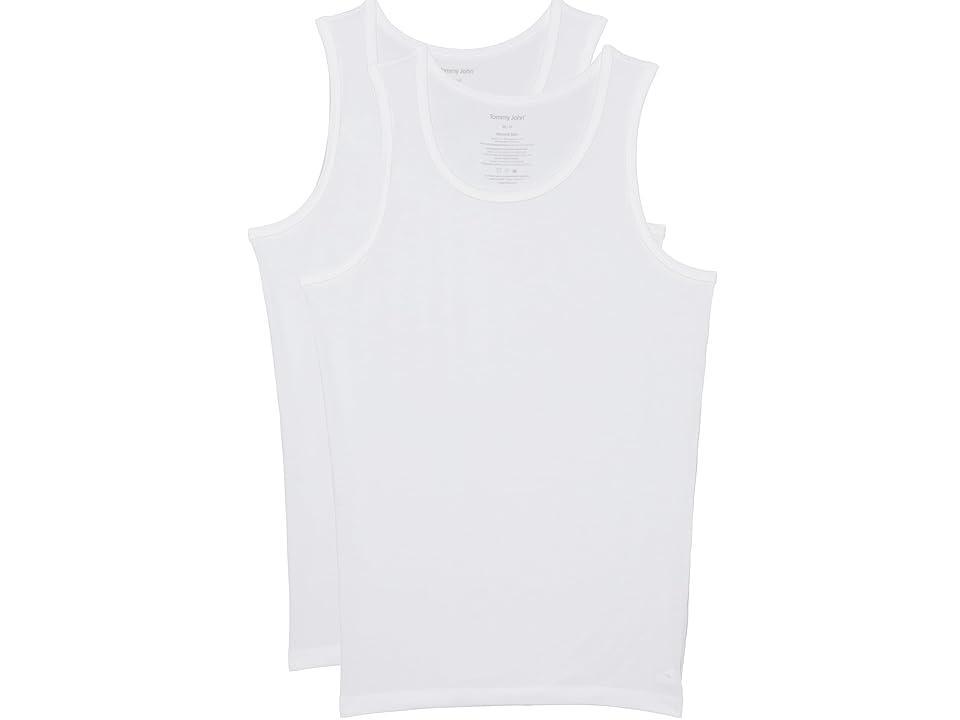 Tommy John Second Skin Slim Fit Tank Top 2 Pack White) Men's Pajama Product Image