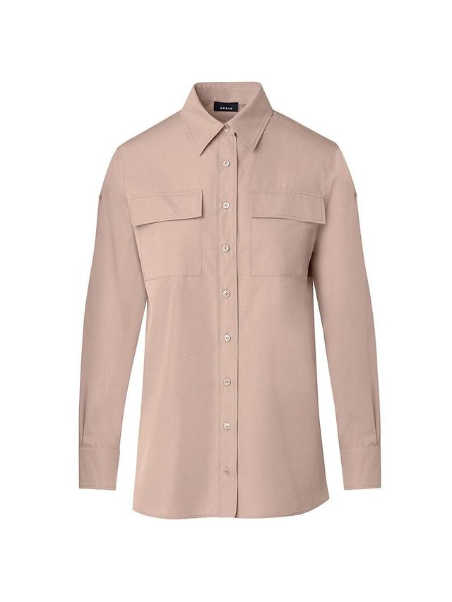 Womens Poplin Patch Pocket Open Shirt Product Image