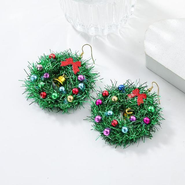 Christmas Wreath Hoop Earring Product Image