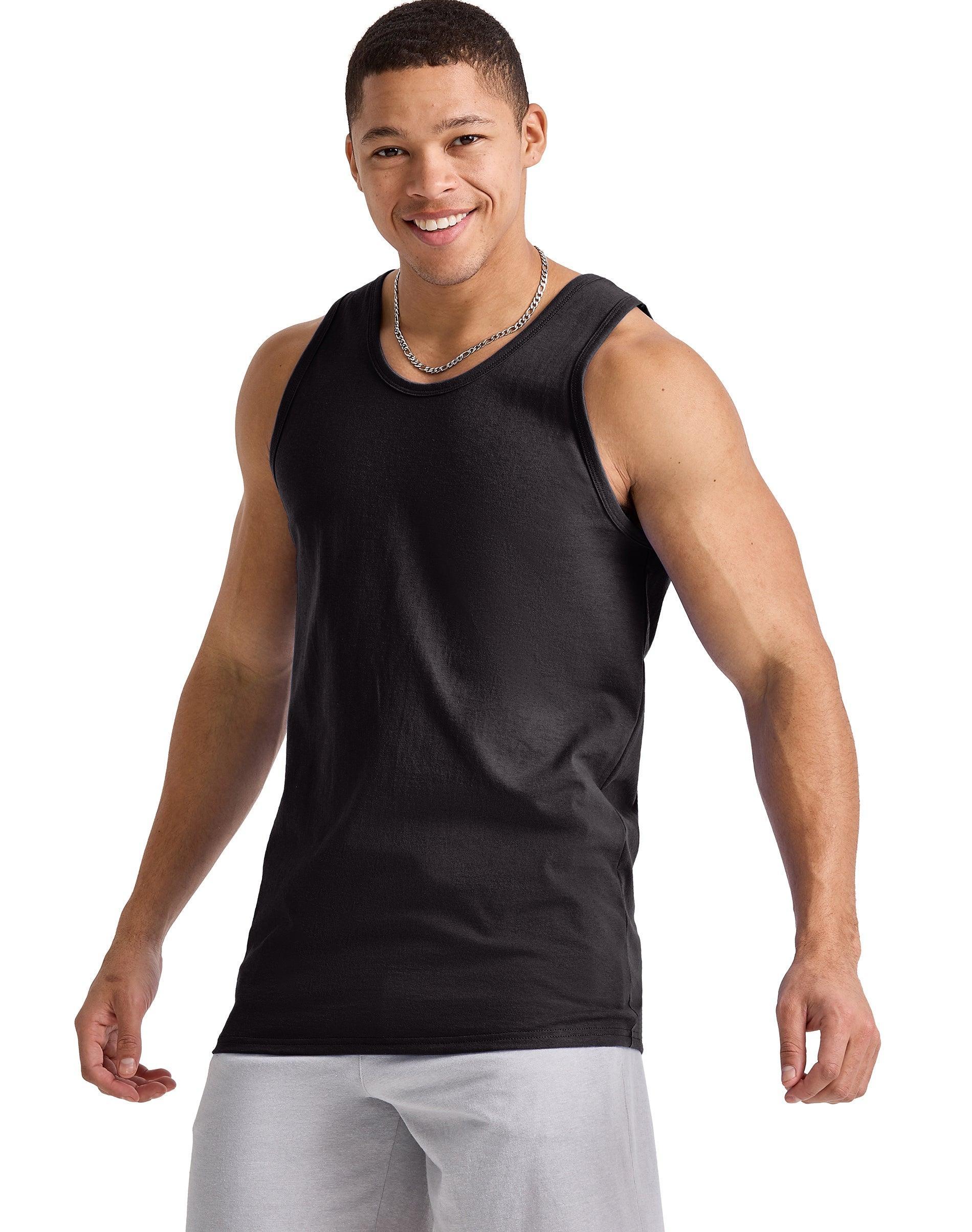 Hanes Mens Round Neck Sleeveless Tank Top, Large Product Image