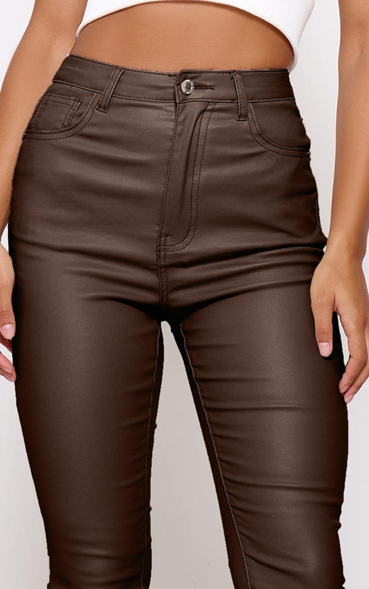 Chocolate Hourglass Coated Skinny Jeans Product Image