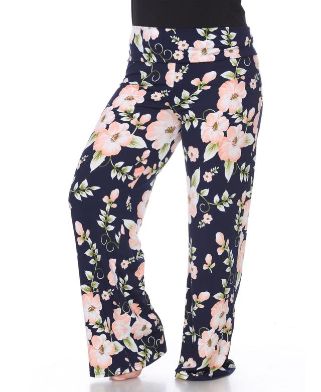 White Mark Plus Size Floral Wide Leg Palazzo Pants Product Image