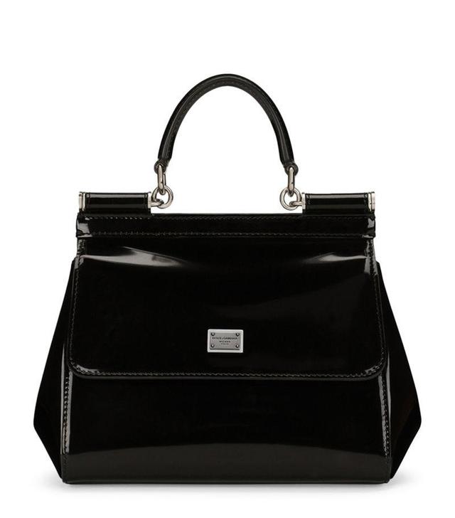 Leather Sicily Top-handle Bag In Black Product Image