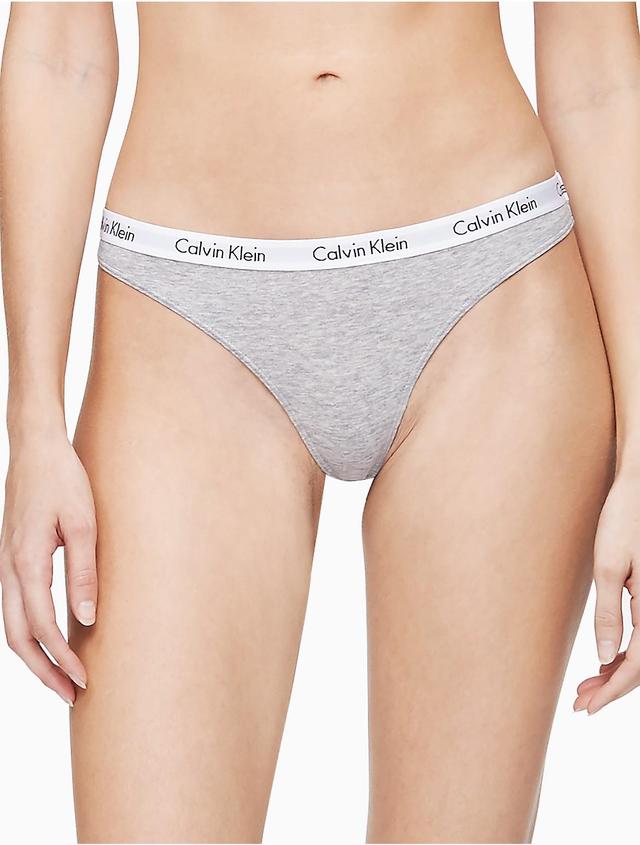 Calvin Klein Womens Carousel Logo Cotton Thong - Grey - L Product Image