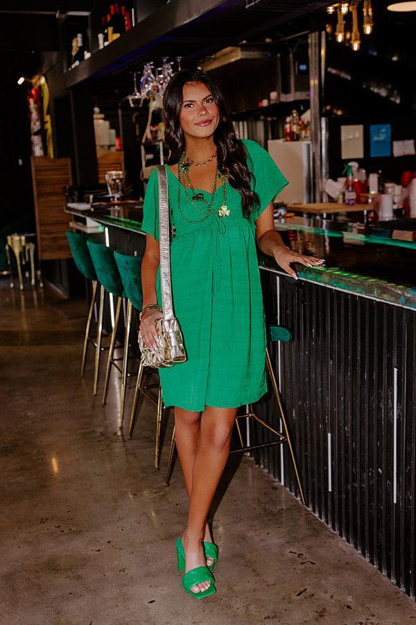 Shining Brighter Smocked Dress In Kelly Green Product Image