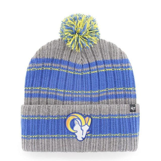 Mens 47 Graphite Los Angeles Rams Rexford Cuffed Knit Hat with Pom Product Image