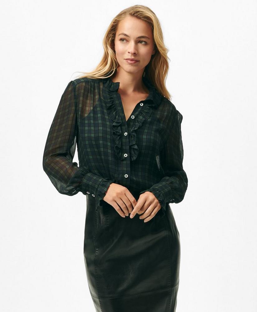 Ruffled Blouse in Black Watch Chiffon product image