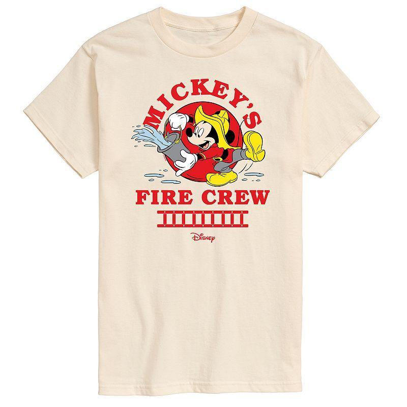 Disneys Mickey Mouse Mens Fire Crew Graphic Tee Ivory Product Image