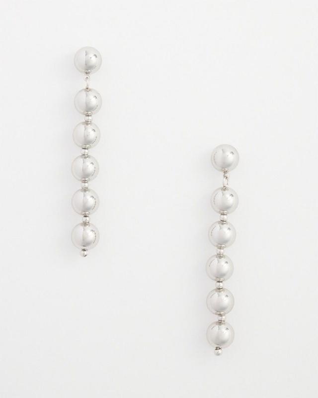 No Droop Silver Tone Bead Earrings   Chico's - Silver - Women Product Image