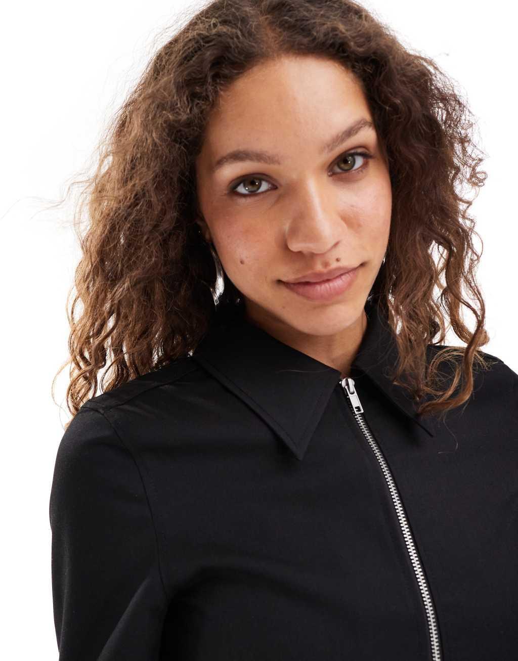 Monki suiting tailored jacket in black Product Image