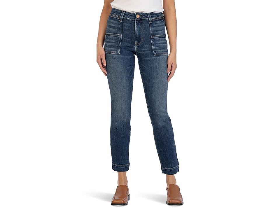 KUT from the Kloth Reese High Waist Ankle Slim Straight Leg Jeans Product Image