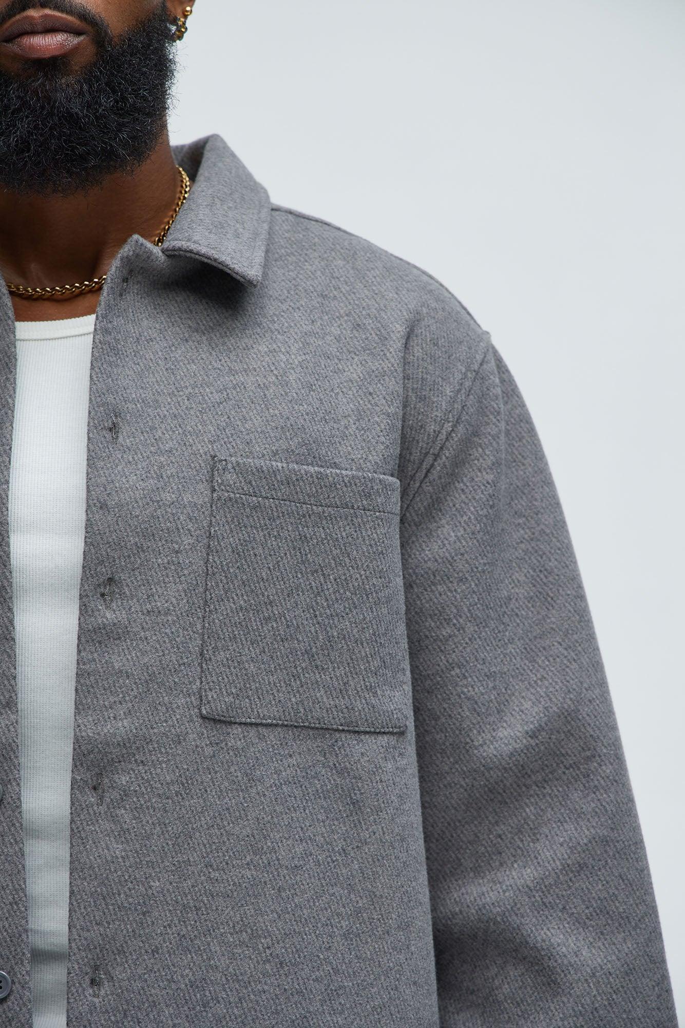 Talbot Wool Like Overshirt - Grey Product Image