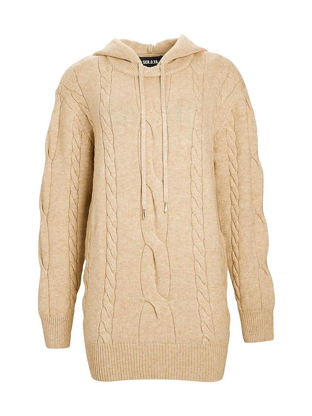 Womens Cab Cable Knit Hoodie Dress Product Image