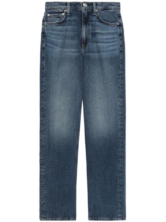 Harlow Mid-rise Straight-leg Jeans In Blue Product Image