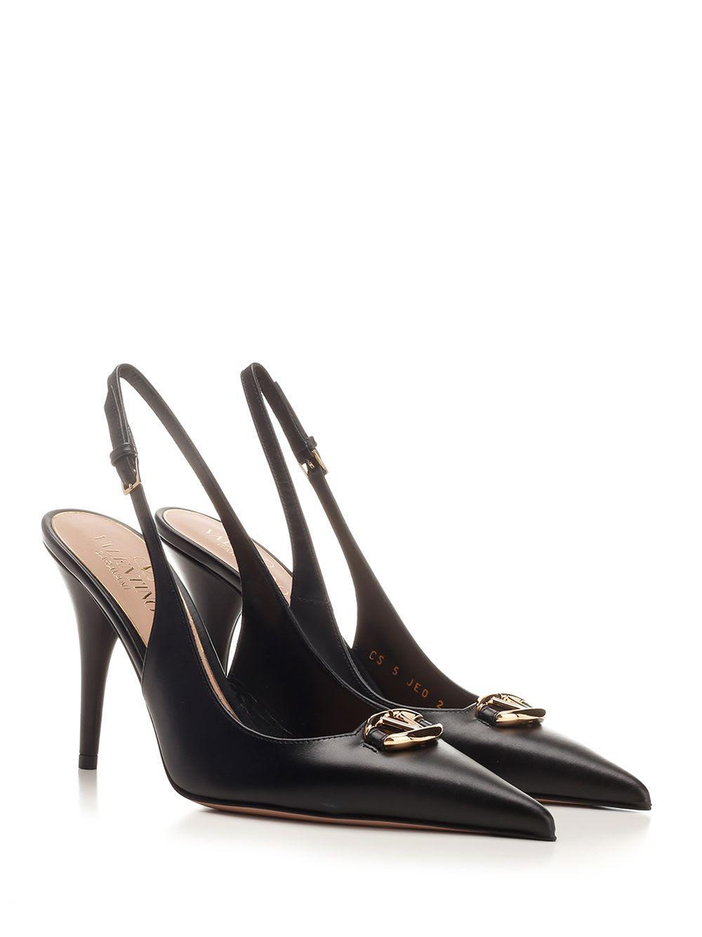 VALENTINO GARAVANI Vlogo Slingback Pumps In Black Product Image