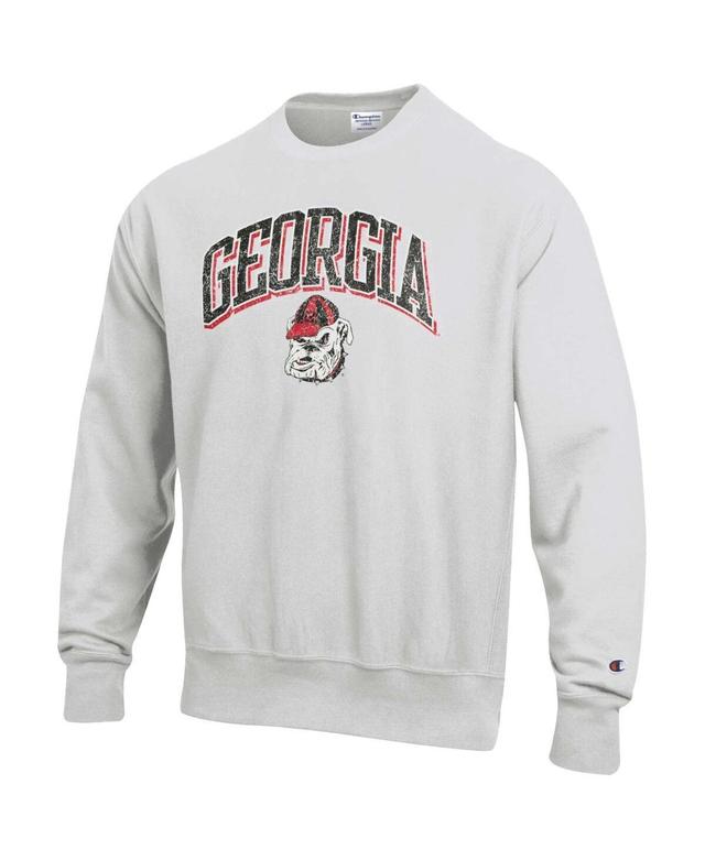 Mens Champion Gray Georgia Bulldogs Arch Over Logo Reverse Weave Pullover Sweatshirt Product Image